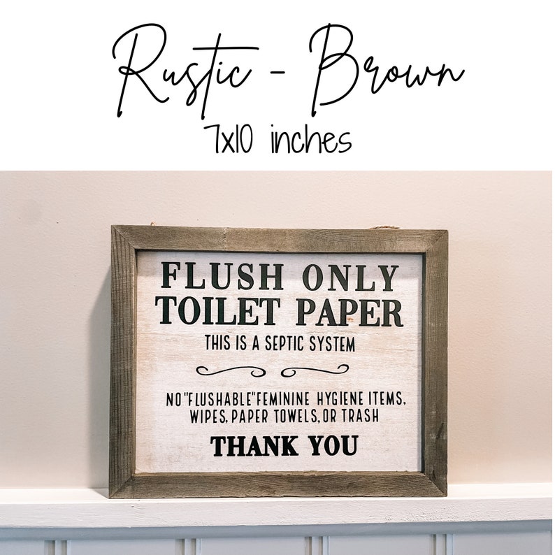 Flush Only Toilet Paper Septic System Sign // Airbnb // Rental Etsy