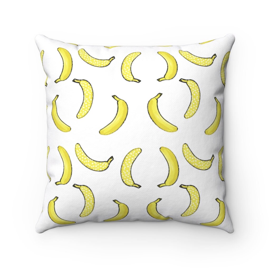 Banana Throw Pillow Cover / Pillow Cases / Banana Decor / Etsy