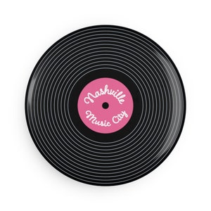 Nashville Music City Retro Record Magnet / Cute / Trendy Magnets / Pink