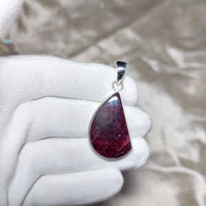 Garnet 925 Sterling Silver Pendant: Unisex Gemstone Pendent