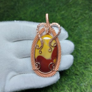 Pretty Mookaite  Pendant, Copper Wire Wrapped  Gemstone Pendant, Jewelry, Designer Pendant, Gift For Her