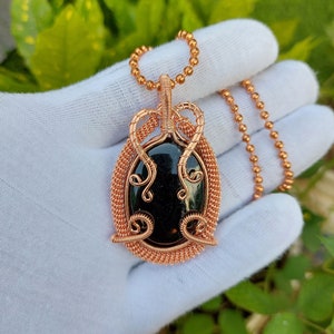 Beautiful Amazing Black Tourmaline  Copper Pendant, Copper Wire Wrapped Gemstone Pendant, Copper Jewelry, Designer Pendant, Gift For Her