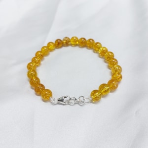 Beautiful Citrine Bracelet, With Silver Wire And Silver Lock Bracelet for Crystal Healing  Bracelet
