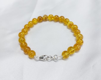 レインボーシトリンクリスタルブレスレット：6～8インチ