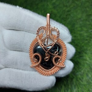 Amazing Black Tourmaline  Copper Pendant, Copper Wire Wrapped Gemstone Pendant, Copper Jewelry, Designer Pendant, Gift For Her