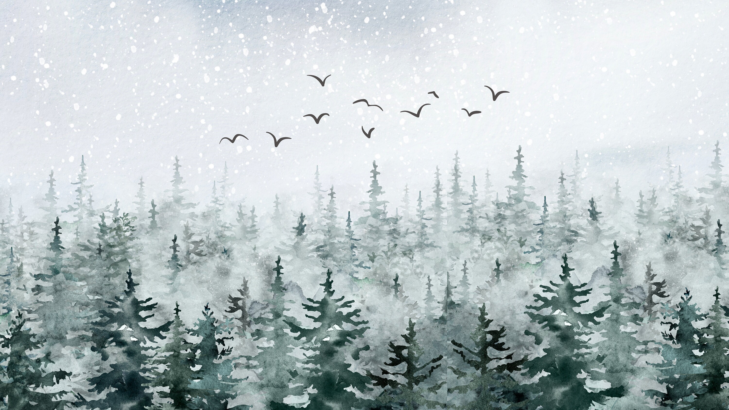 White Christmas Snow Desktop Wallpaper, Christmas Forest, Laptop
