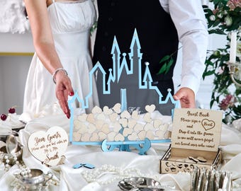Castle Wedding Guest Book Alternative, Fairytale Guest Book, Personalized Wedding GuestBook, Princess Wedding Decor, Wedding Sign In Book