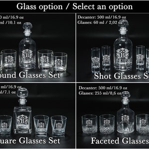 Whiskey Decanter Set, Christmas Gift, Whiskey Stones, Bourbon Decanter Set, Whiskey Glasses, Fathers Gift, Gift fo Him, Personalized Glasses image 4