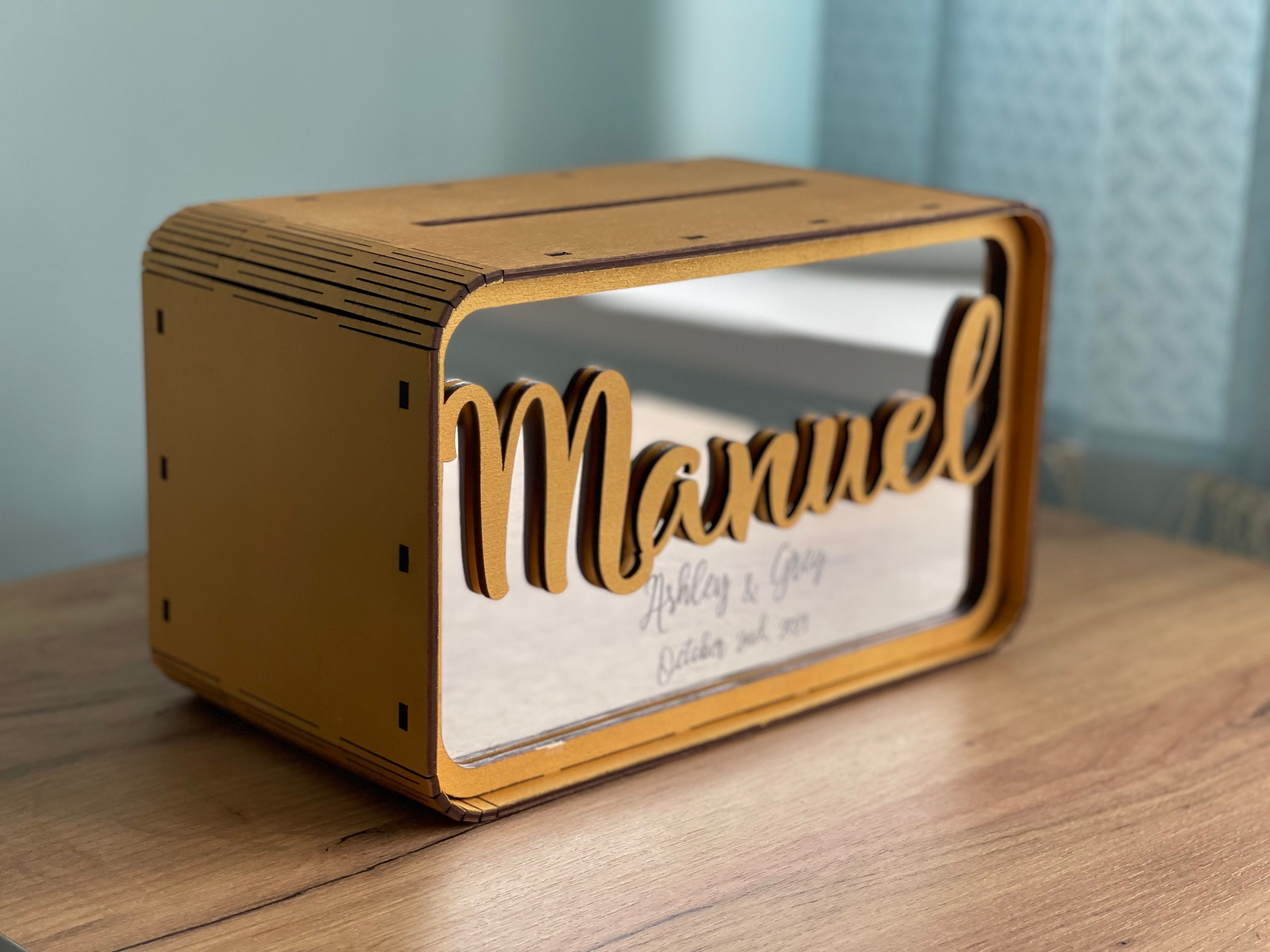 Personalized Money Card Box Rustic Wedding Card Box Modern Wedding Decor Gold Card Box CUSTOM CARD BOX Couple Card Box