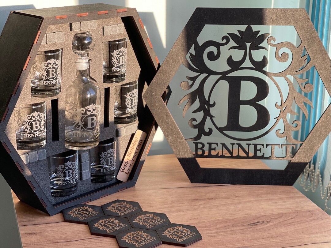 Engraved Decanter, Decanter Set, Personalized WHISKEY, CHRISTMAS GIFT ...