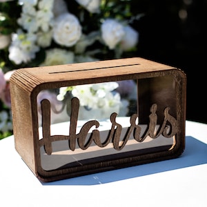 Hochzeitskartenbox, Personalisierte Hochzeitskartenbox, Kartenbox für Geld, Hochzeitsdekoration, Rustikales Hochzeitsdekor, Boho Hochzeitskartenbox, Paarbox