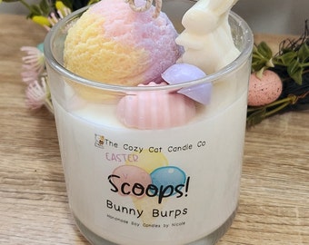 Easter Gift Handmade Soy Candle Ice Cream Candle Bunny Duck Chocolate Brownie Cotton Candy Marshmallow Scented