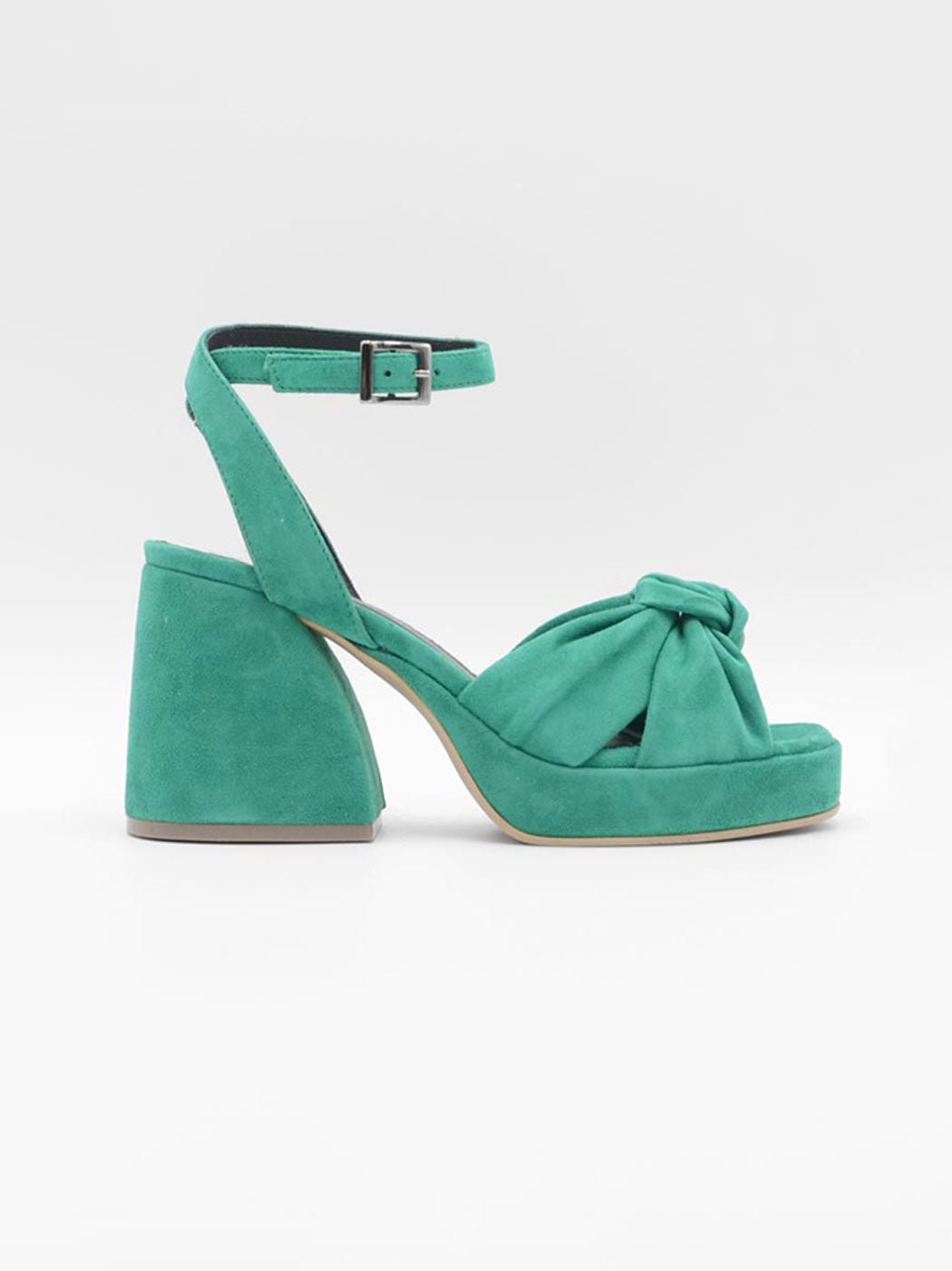 Tabitha Simmons Jodie Emerald Green Satin Sandals (12,520 MXN) Liked On