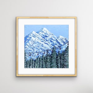 Art Print | Telluride | Lustre Photo InkJet or Matte Giclee Print of Original Acrylic Painting | Mountain Art | Ski Mountain | Snow Unframed