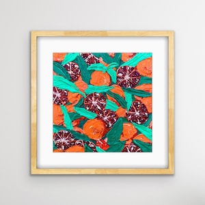 Art Print | Oranges | Lustre Photo InkJet or Matte Giclee Print of an Original Acrylic Painting | Fruit Art | Oranges Art | Unframed