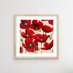Art Print | Poppies for Monet | Red Poppies | Flower Art Print | Poppy Art | Floral Artwork | Gallery Wall | Wall Decor | Giclee | Unframed