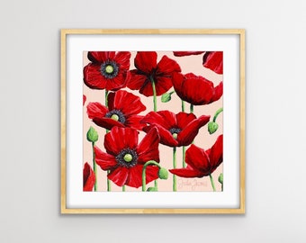 Kunstdruck | Mohnblumen für Monet | Rote Mohnblumen | Kunstdruck Blumen | Mohnblumen Kunst | Blumen Kunstwerk | Galerie-Wand | Wanddekoration | Giclee | Ungerahmt