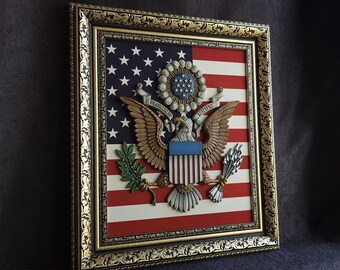 Grand sceau des États-Unis , armoiries vintage des États-Unis , drapeau américain , armoiries des États-Unis