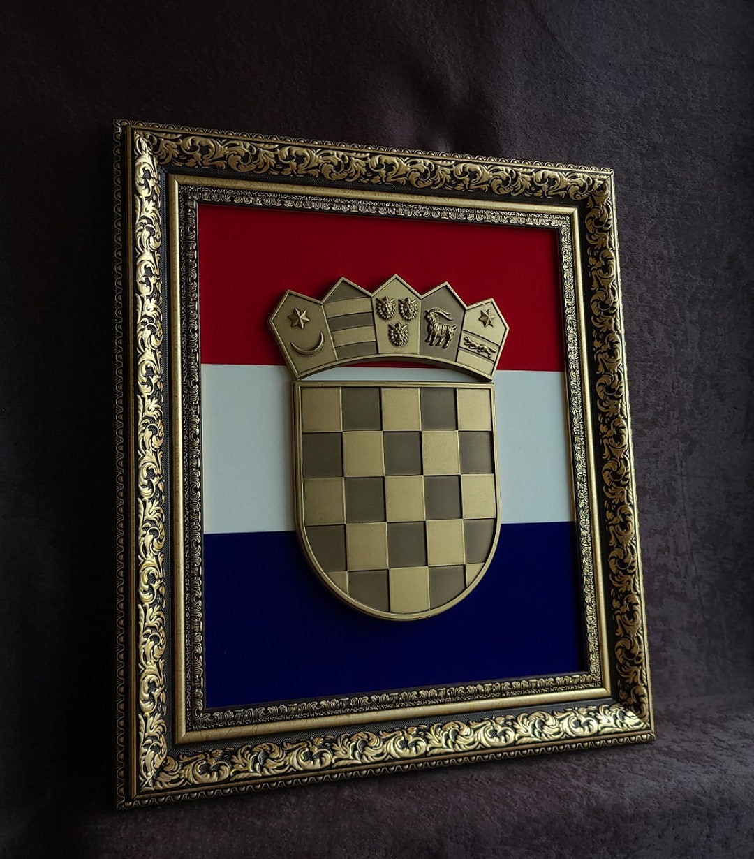 Plaque Métal Relief Croatie - 31x15 Cm, Monuments Et Villes, Aimants Et Trous, Déco Rétro