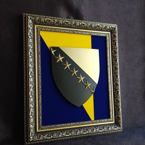 Wappen des Wappens von Bosnien und Herzegowina, Emblem des Wappens von Bosnien und Herzegowina, Flagge Bosnien und Herzegowina
