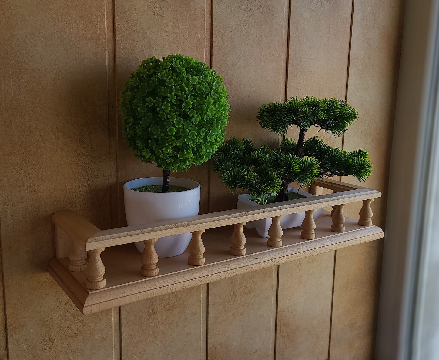 Flower shelf wood shelf floating shelf railing shelf Etsy