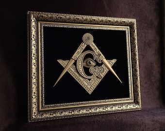 Masonic emblem, freemasonry, symbol of freemasons, all-seeing eye, masonic lodge , Freemasonry Emblem