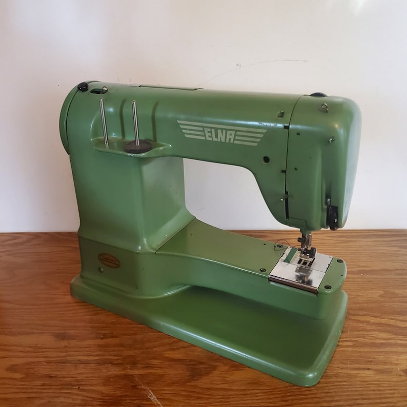 Elna Supermatic Vintage Green Sewing Machine with Case & Etsy
