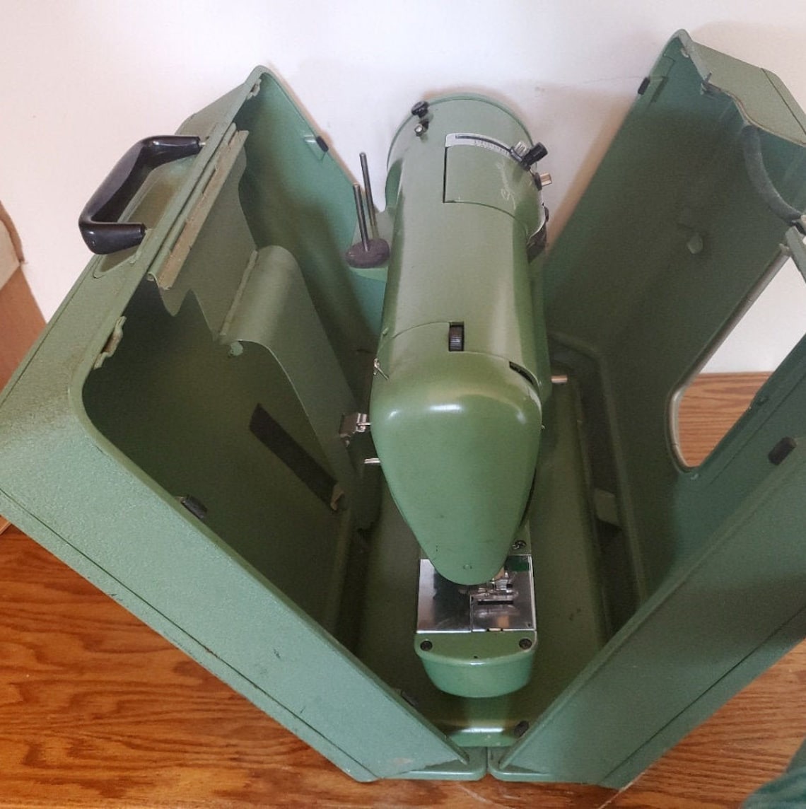 Elna Supermatic Vintage Green Sewing Machine with Case & Etsy