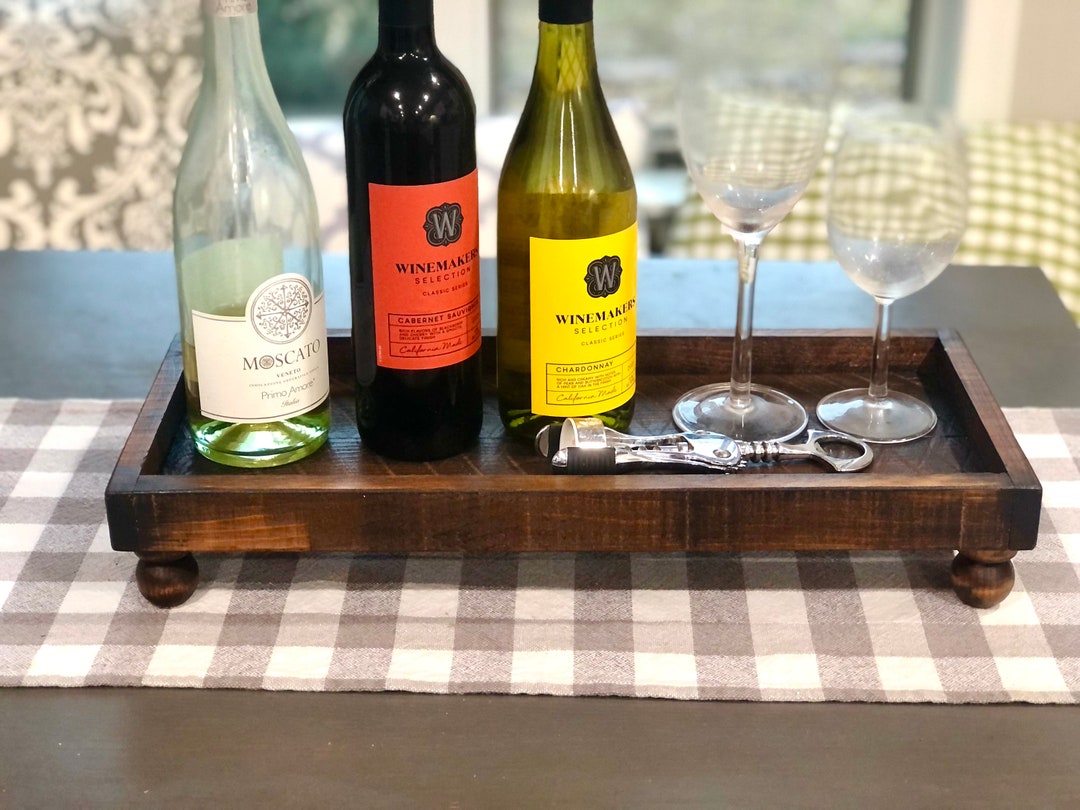 Rustic Footed Serving Tray Riser Tray Ottoman Tray With Feet - Etsy