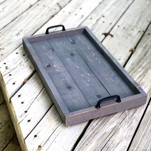 Rustic weathered gray serving tray | ottoman tray | Mother’s Day gift idea