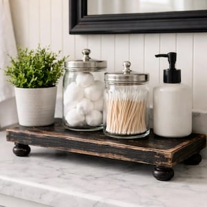 Farmhouse Wood Display Riser: Rustic Centerpiece Stand