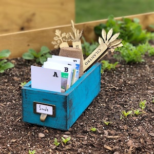 GLOCHYRA Seed Storage Box Garden Seed Packet Storage Organizer Seed  Container Comes with 100 Plant Labels, 10 Seed envelopes, Marker Pen :  : Garden