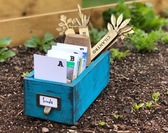 Small garden seed organizer box