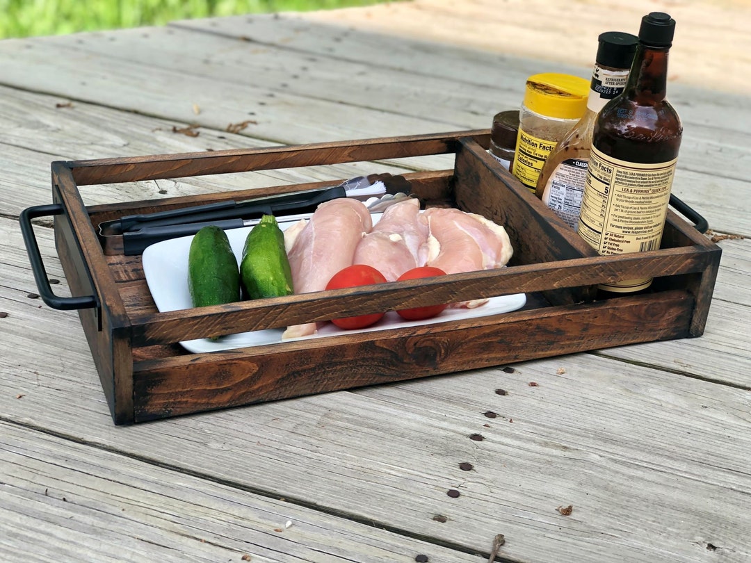 Buy Wood BBQ Tray: Grill Master Stenciled, Spice Compartment Online in  India