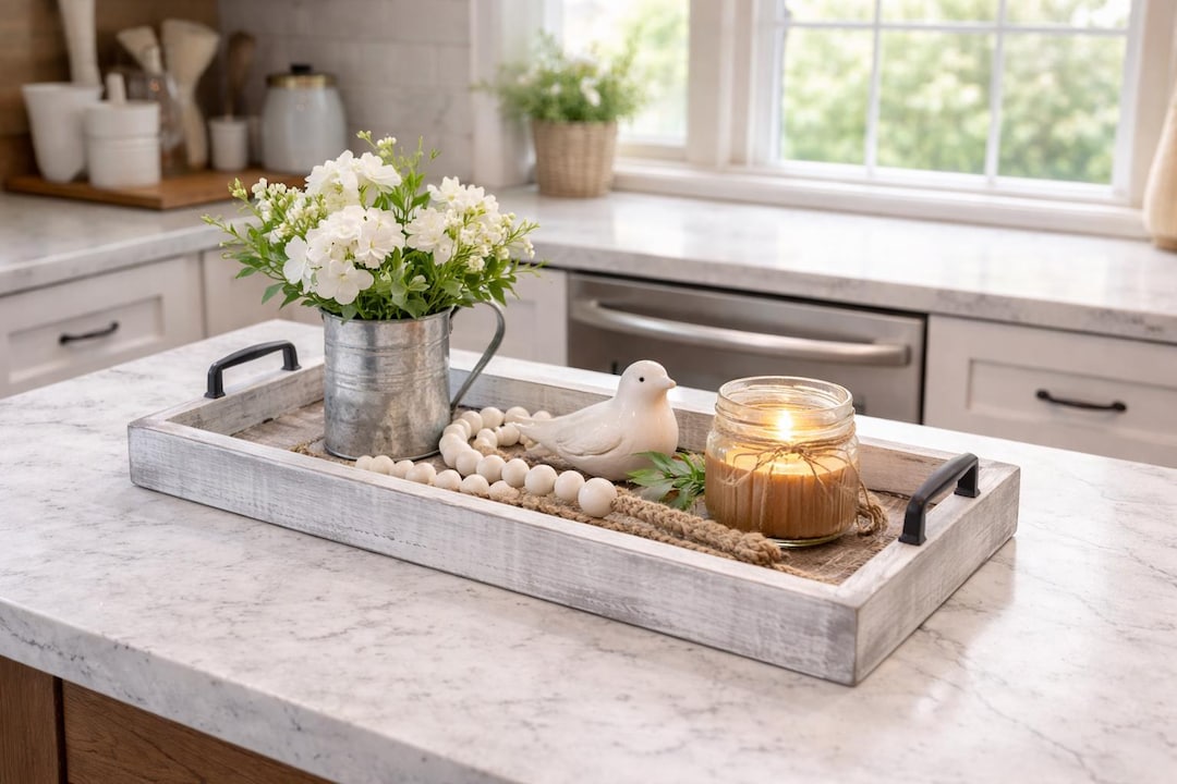 Rustic Farmhouse Wood Tray: Long Dining Table Centerpiece - Etsy