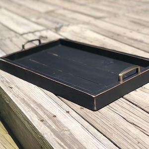 Rustic black wood tray | Display tray | Ottoman Tray | Mother’s Day agift idea