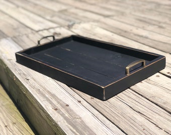 Rustic black wood tray | Display tray | Ottoman Tray | Mother’s Day agift idea