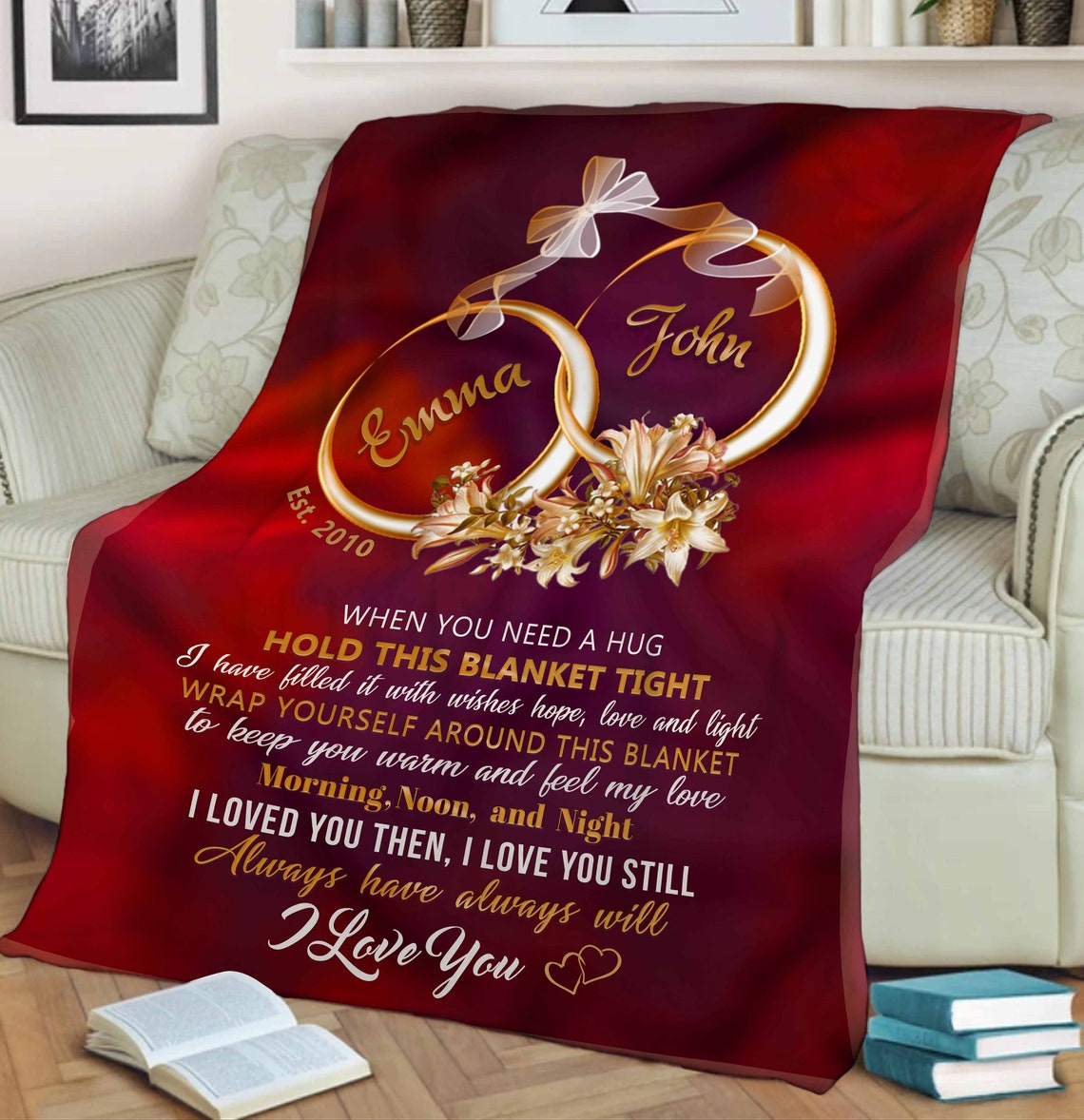 When You Need A Hug Hold This Blanket Customized Couple Etsy