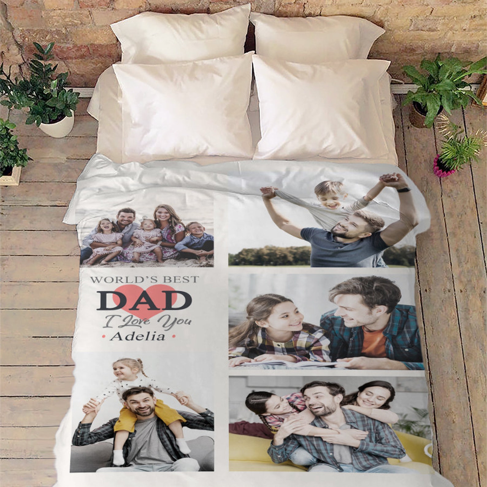 Custom Photo Blanket Gift for Father's Day Personalized Etsy India
