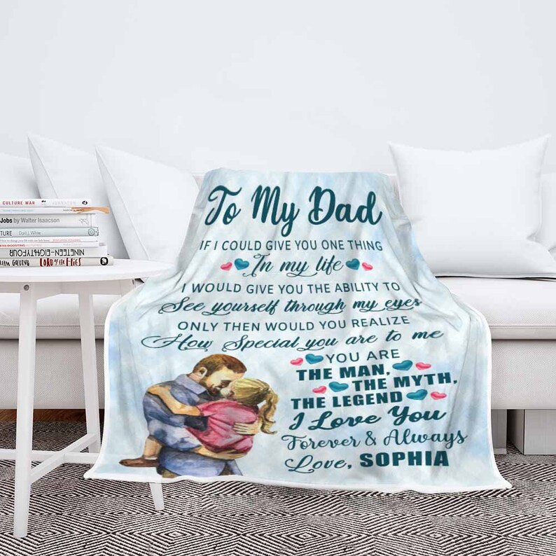 Custom Blanket for Fathers Day Gift for Him to My Dad I Love Etsy