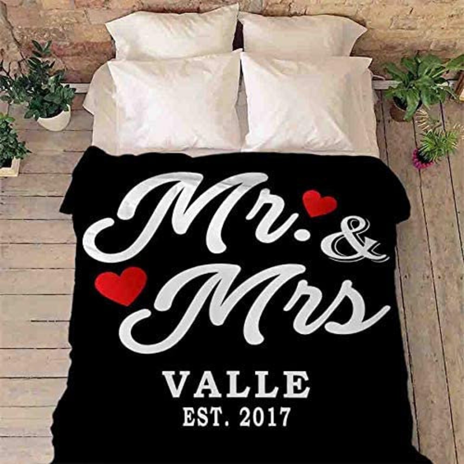 Mr. & Mrs. Customized Blanket Fleece Blanket For Couples Etsy