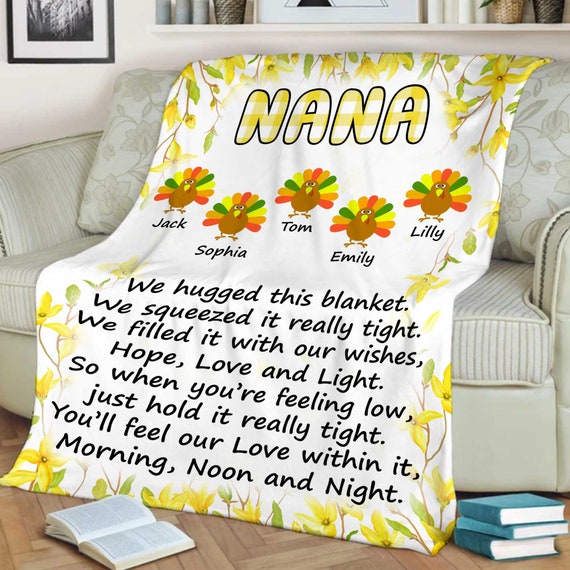 Personalized Blanket For Nana With Grandkids Name, 45 OFF