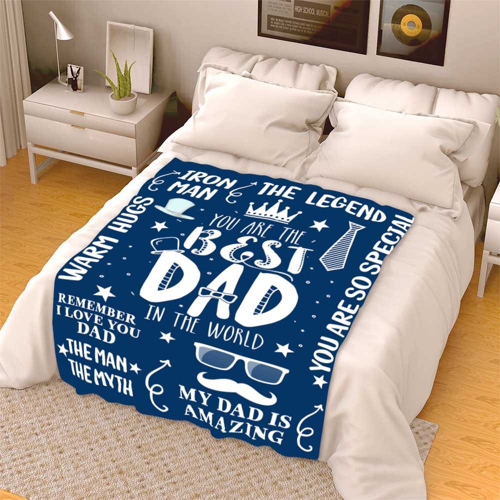 We Love You Dad Blanket Father's Day Blanket Birthday Etsy