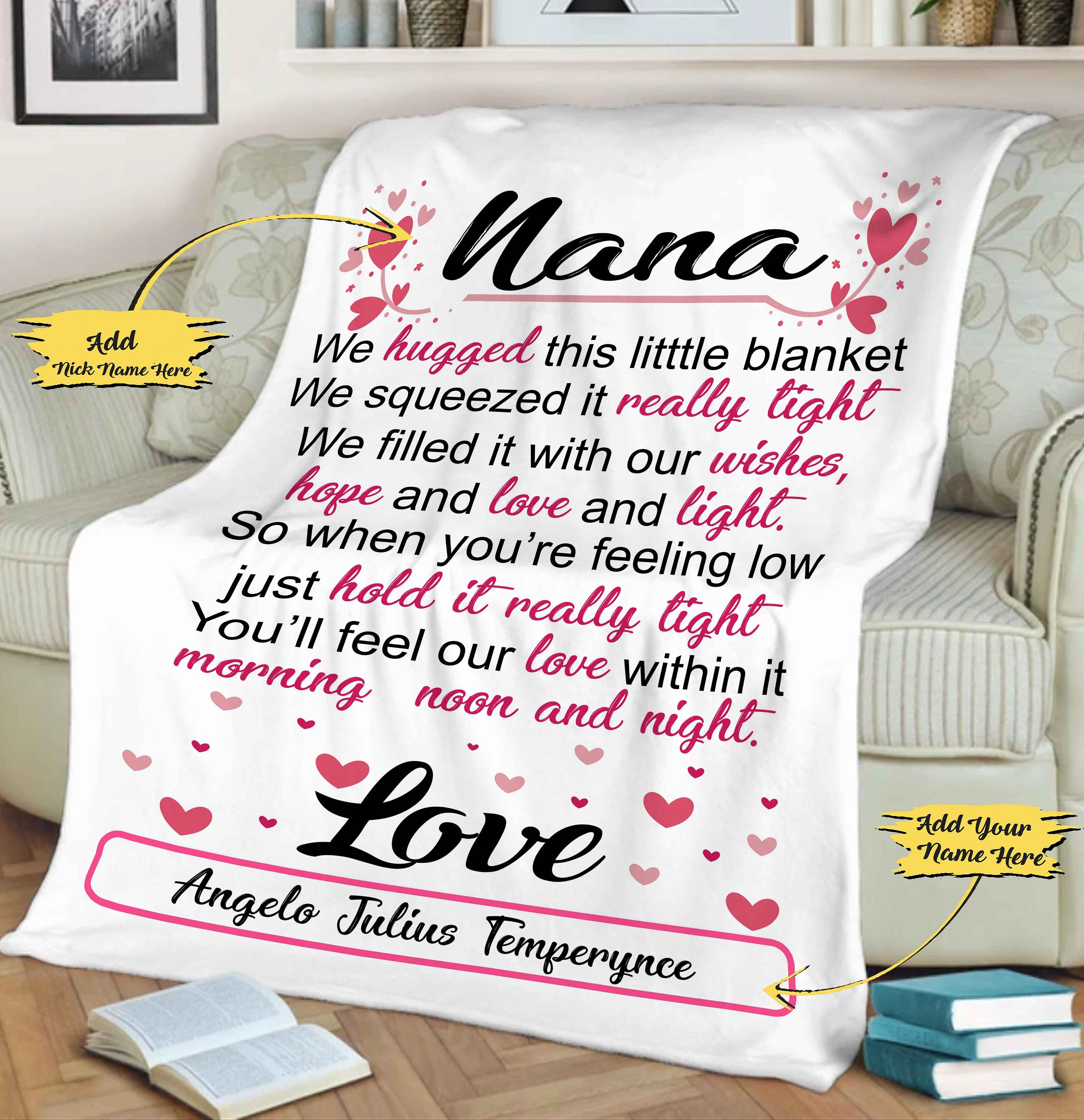 Gift For Mother's Day Custom Gift For Mom Fleece Blanket For Mother/Mom/Mama/Mimi,Blanket for her Christmas To My Mom Customized Blanket