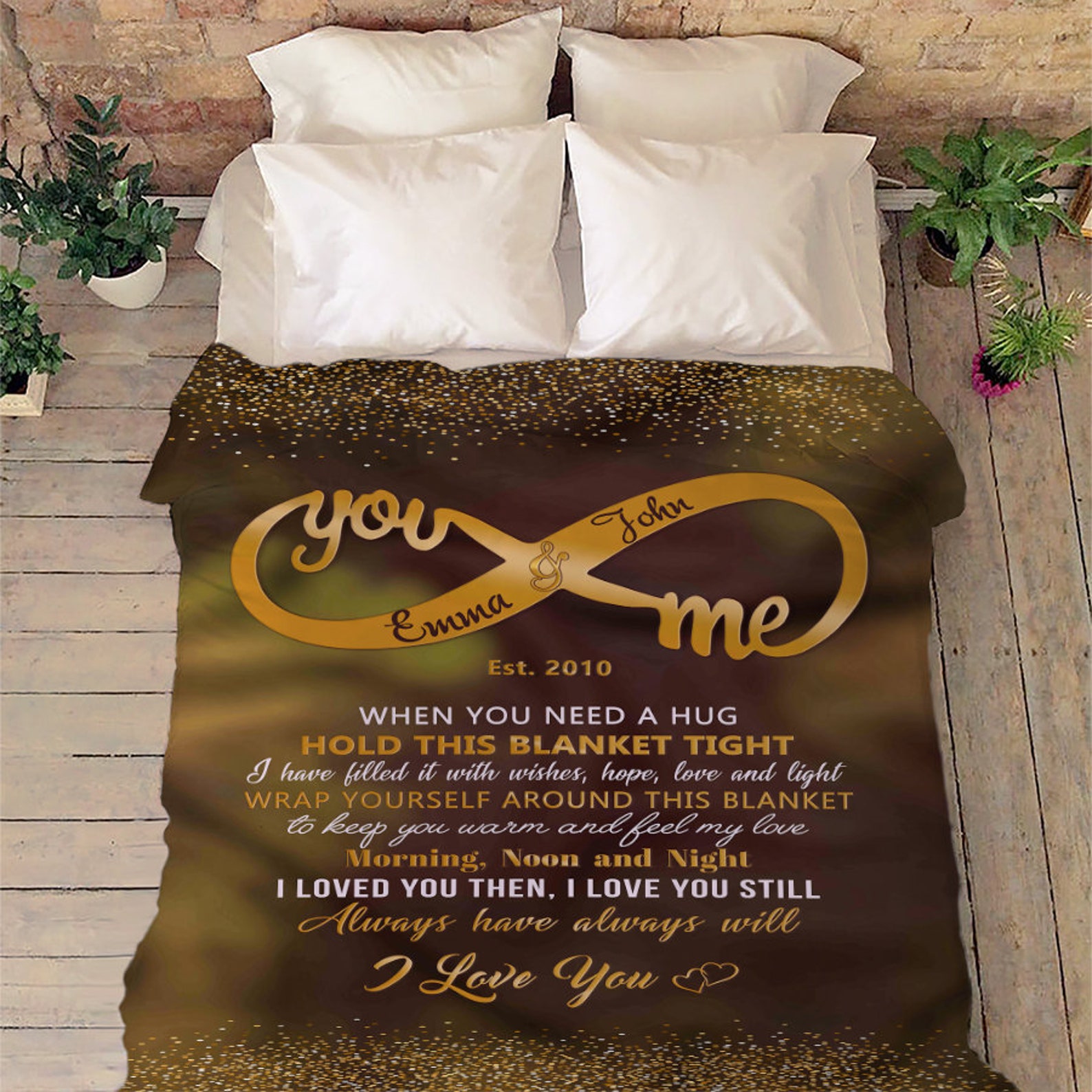 Personalisierte Infinity Decke für Paare Geschenk für Paare Etsy