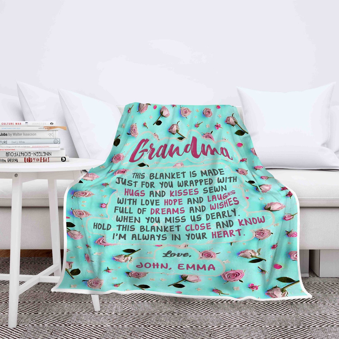 Personalized Blanket For Grandparent's Day Gift For Dad Etsy