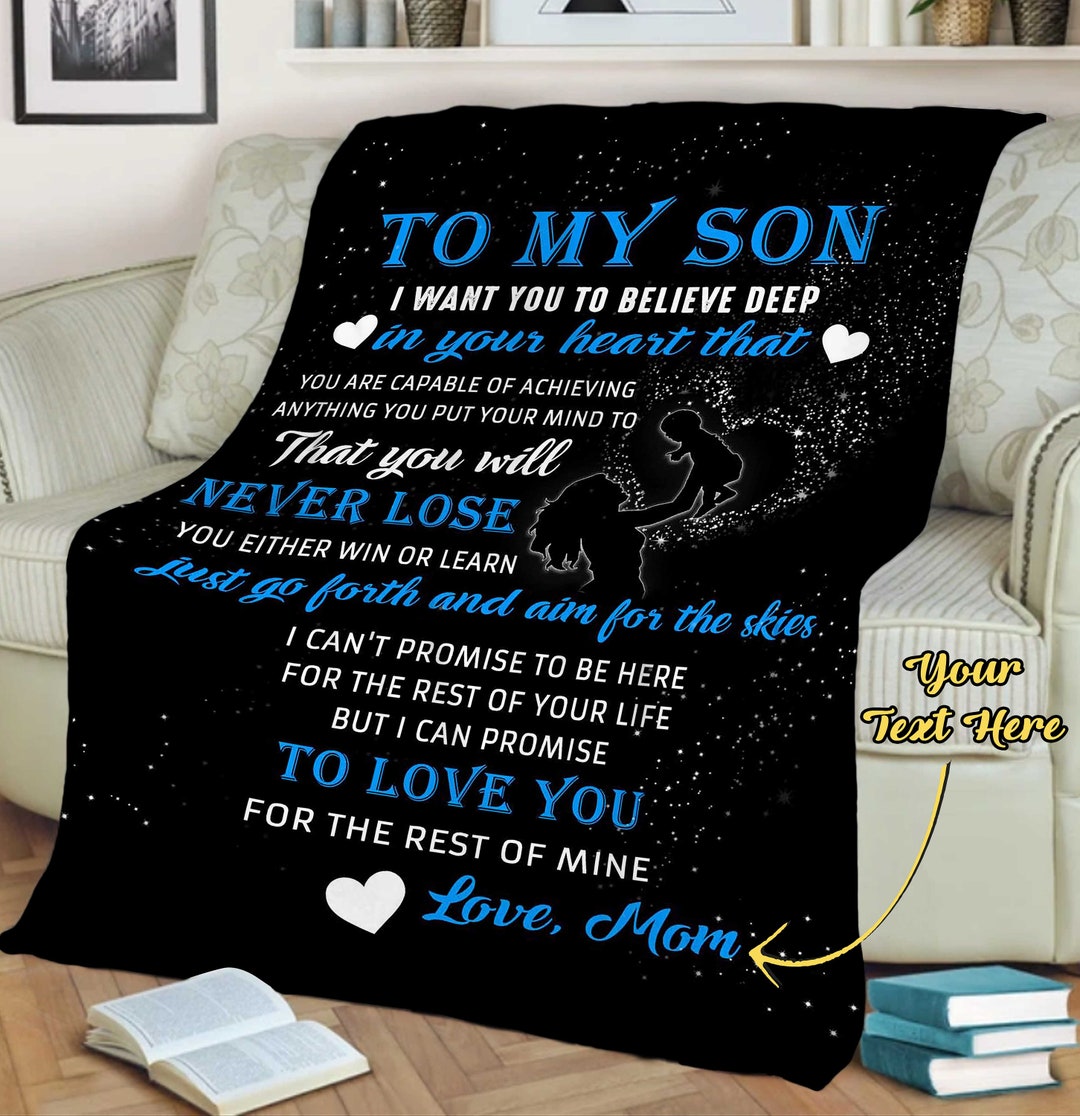 To My Son Fleece Blanket From Mom Son's Day Gift Gift for Etsy