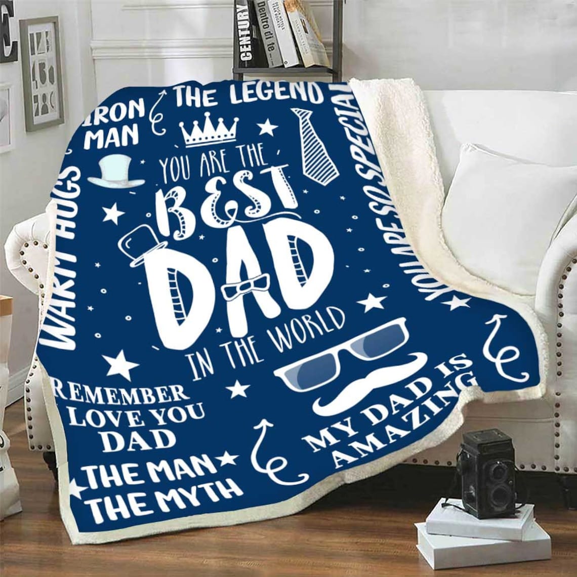We Love You Dad Blanket Father's Day Blanket Birthday Etsy