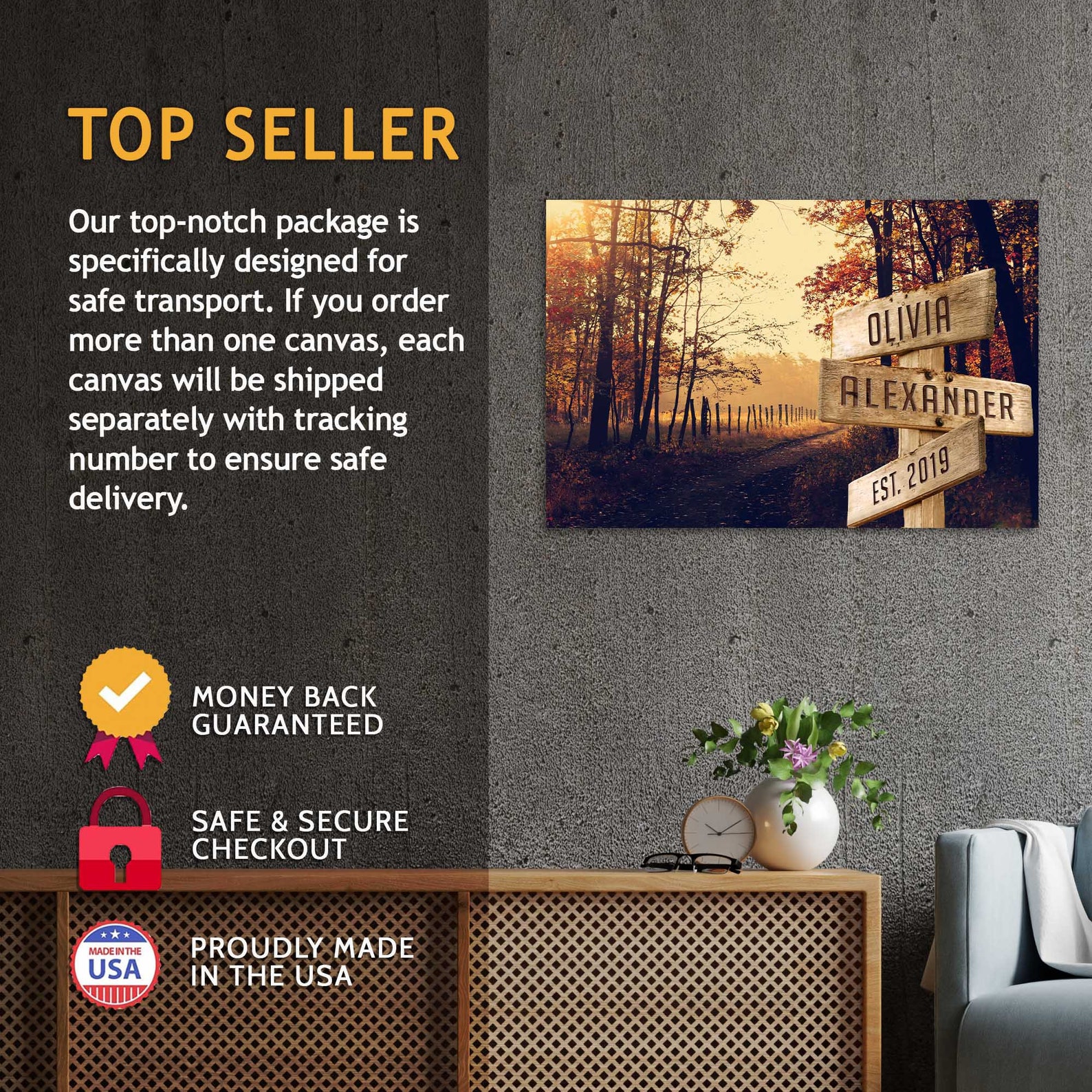 Name Sign Canvas Street Sign Canvas for Family With Names on Etsy