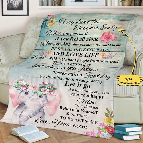 Gift to My Daughter Blanket From Dad Mom Custom Throw Etsy